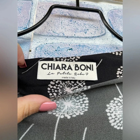 CHIARA BONI LA PETITE ROBE Abstract Dandelion Flowers Pattern wrap dress 42/6 - Picture 8 of 14